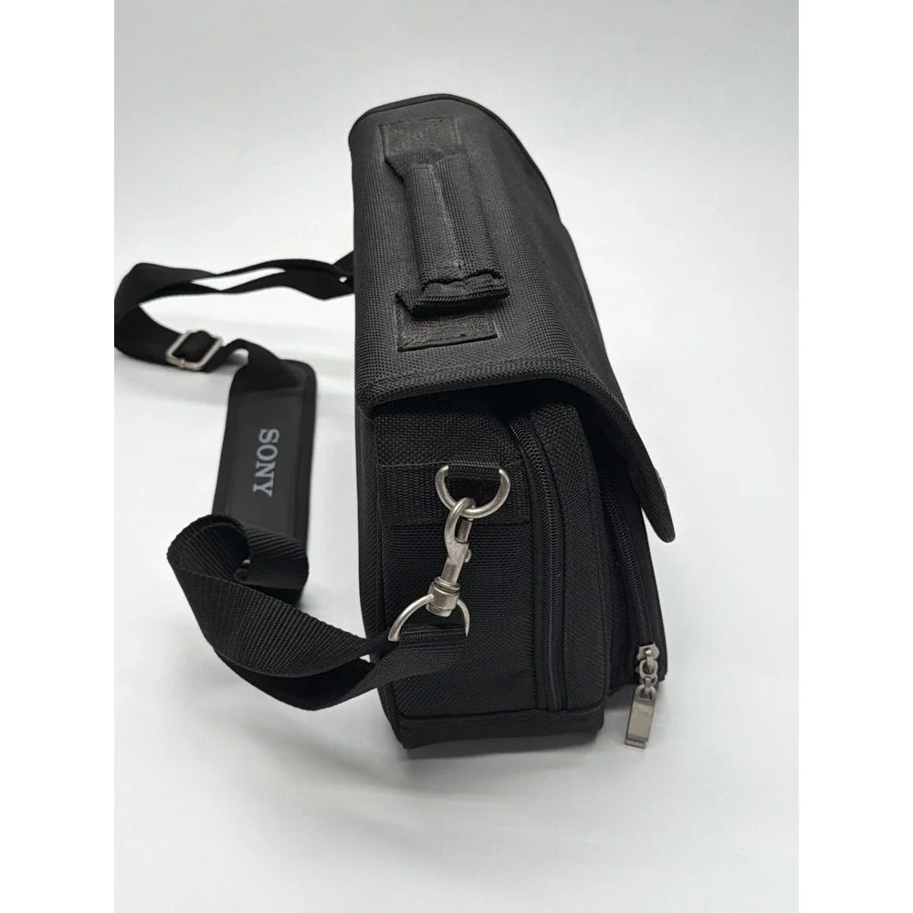 Sony Handycam Camera Bag Black Nylon Padded Shoulder Strap‎ Video Case Messenger
